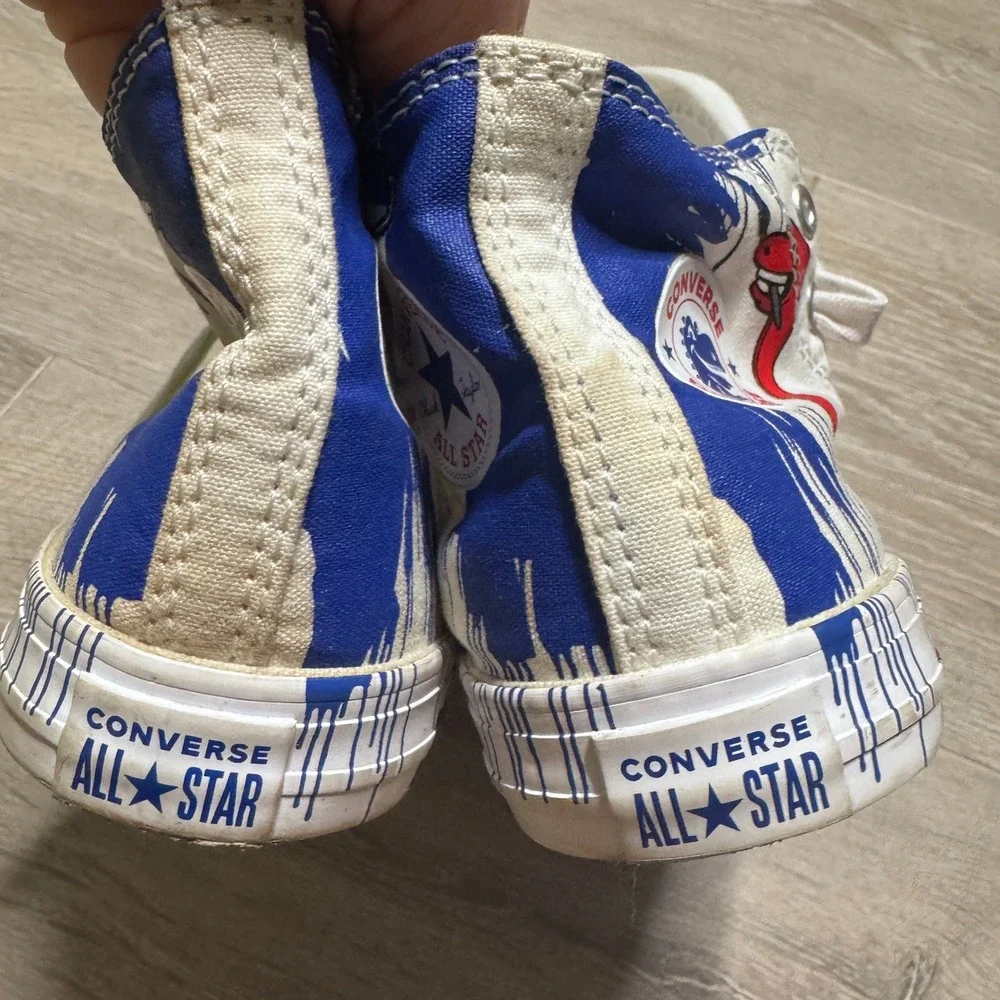 Converse Chuck Taylor All Star Dinoverse Kids High Top White Blue 763714C Sz 10